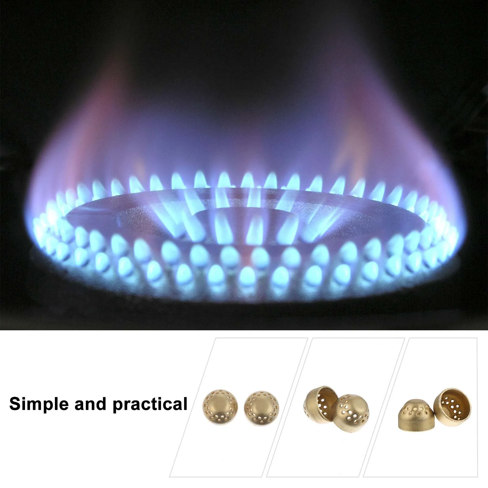

10pcs Gas Stove Fire Distributors Copper Alloy High Temperature Resistant Burner Cores Home Kitchen Camping Hiking