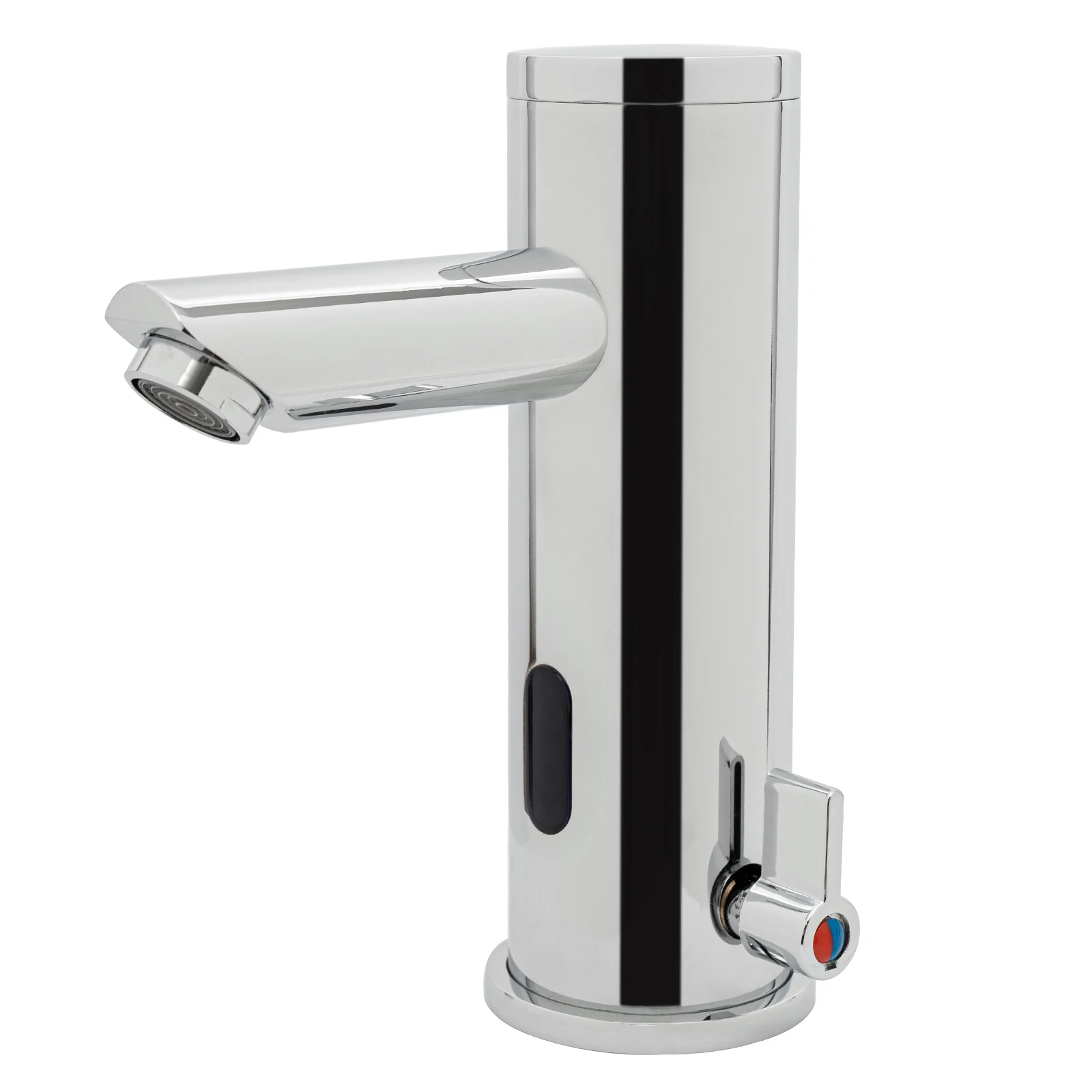 Image of Kompakter Berührungsloser Sensor-Wasserhahn für Heiß- und Kaltwasser, Automatischer Infrarot-Sensorhahn aus 304 Edelstahl, DC 6V Stromversorgung, Wassertemperaturbereich 0–55 ° C, für