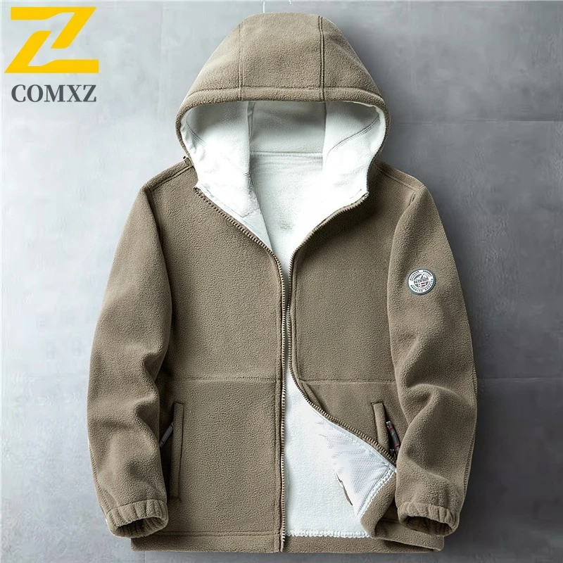 

Men's Fleece Jacket 2025 Windproof Warm Embroidered Lightweight Rush Coat Outdoor Hiking Exercise Casual Wear Travel Sports Coat