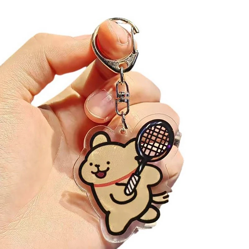 Cute Cartoon Acrylic Puppy Dog Keychain Fun Cartoon Cute Schoolbag Pendant Accessories Small Gift