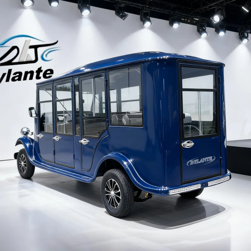 الاقتصاد الفاخر 11 مقاعد الرجعية العتيقة الكلاسيكية عربة جولف كهربائية 5000 واط موتور الكهربائية لمشاهدة معالم المدينة سيارة لفندق منتجع الزفاف