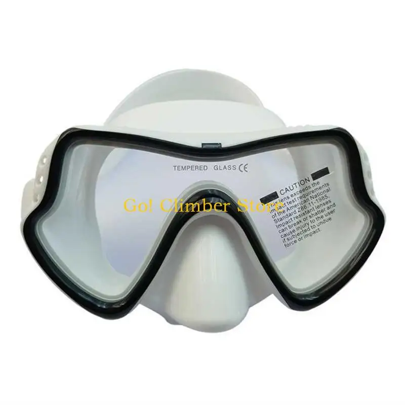 Q84C Wide Window Swimming Mask for Adults, Soft Face Skirt and Glass Lens Design for Vacation Water Days and Pool Use