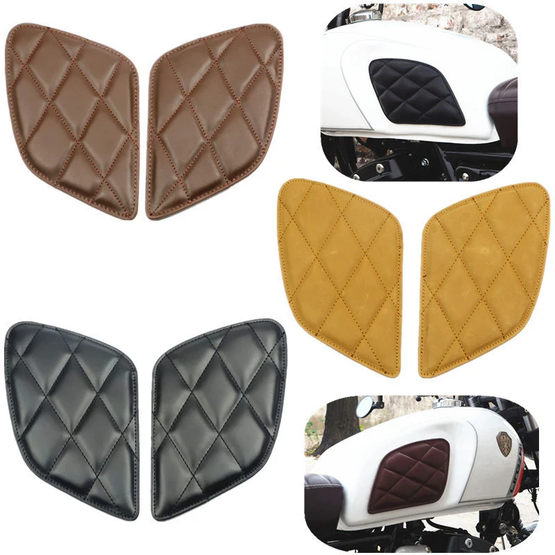 

Motorcycle Refit Accessories Retro Genuine Leather Fuel Tank Stickers Anti-Slip Vehicle Body Protection Decorative Side Stickers