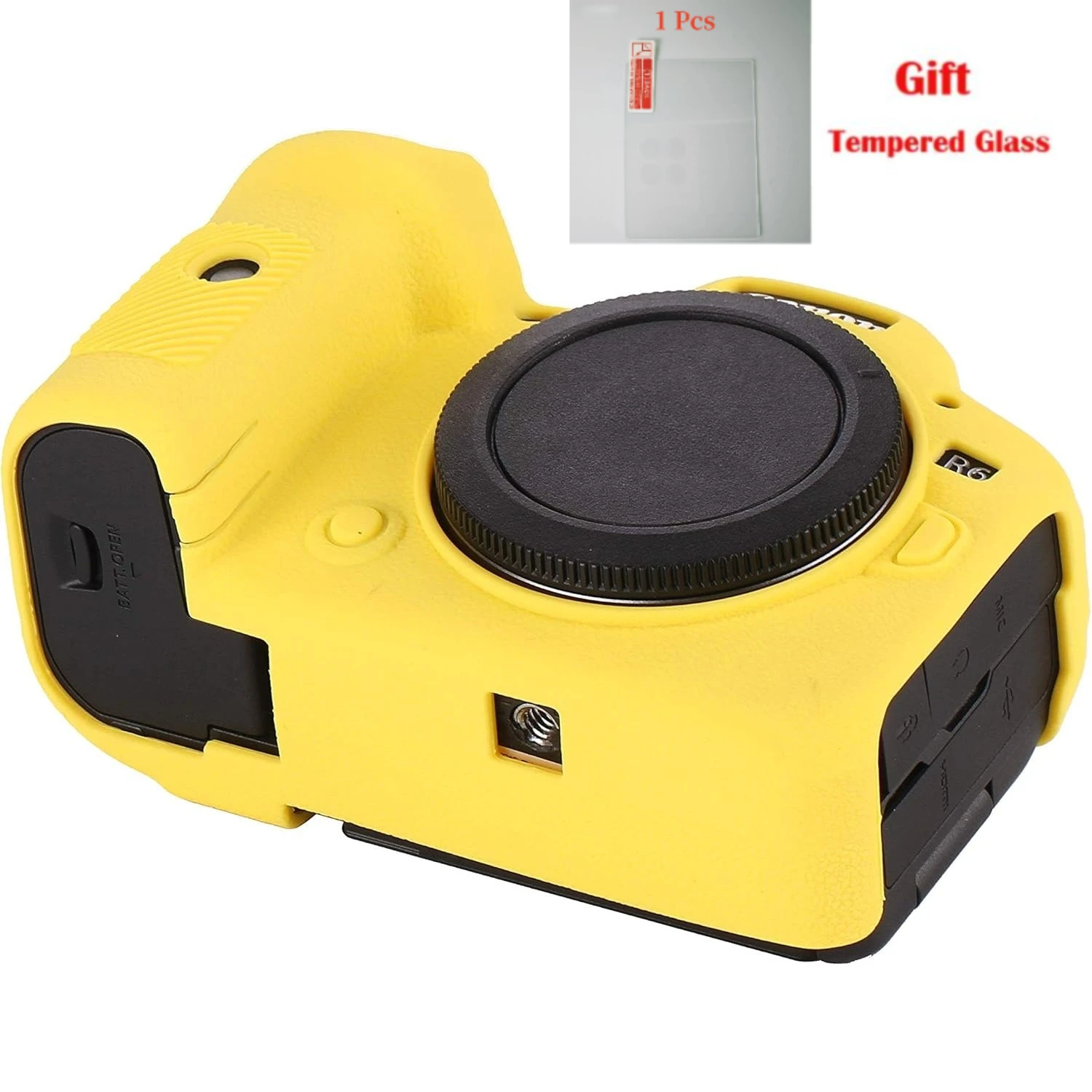 

Silicone Cover , Camera Case Cover Skin For Canon R6 R6II Mark II Protective Case + free tempered film