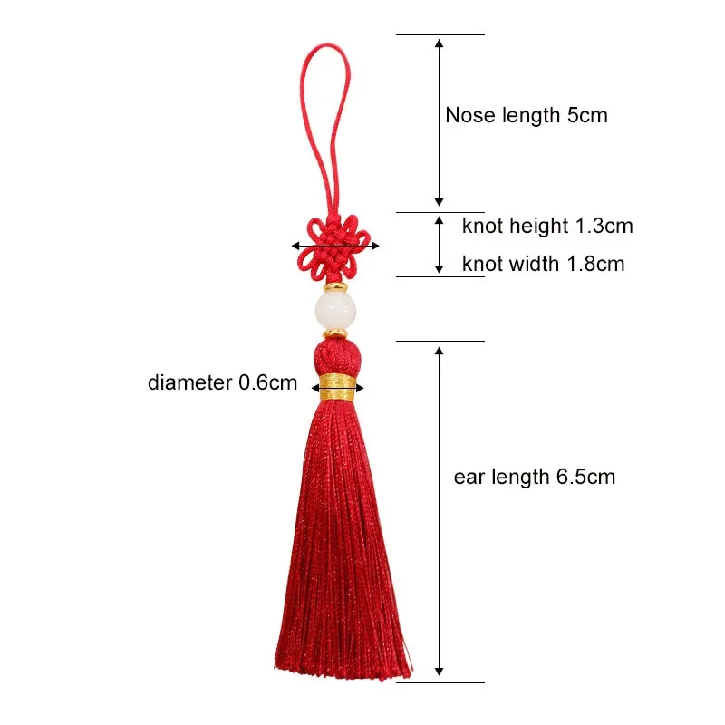 5pcs/lot Chinese Knot Tassel Silk Fringe Bangs Tassel Decoration Tassels for Silk Tassels Chinese Characteristics Gift Ornaments