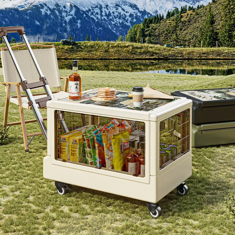 

Camper trolley storage box foldable large supermarket household portable small trolley