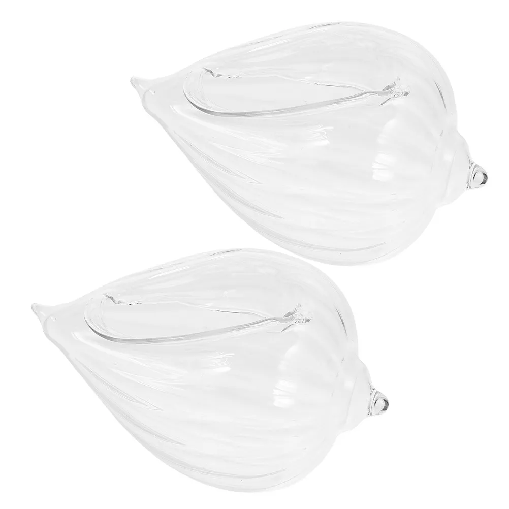 2Pcs Sea Cocktail Glasses 370Ml Unique Conch Shape Drinking Cups Clear Glassware for Party Home Bar Aesthetic