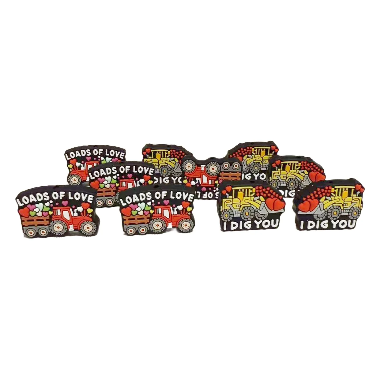5pcs Car Shaped Silicone Beads Teether Food-Grade Chewing Teeth Bead DIY Nipple Chain Jewelry Accessories  Jewelry Making