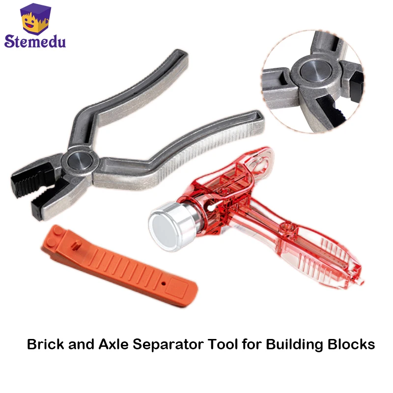 Building Blocks Disassembly Device Tool Brick and Axle Separator Brick Parts Tools Aluminum Alloy Removable Rubber Collet