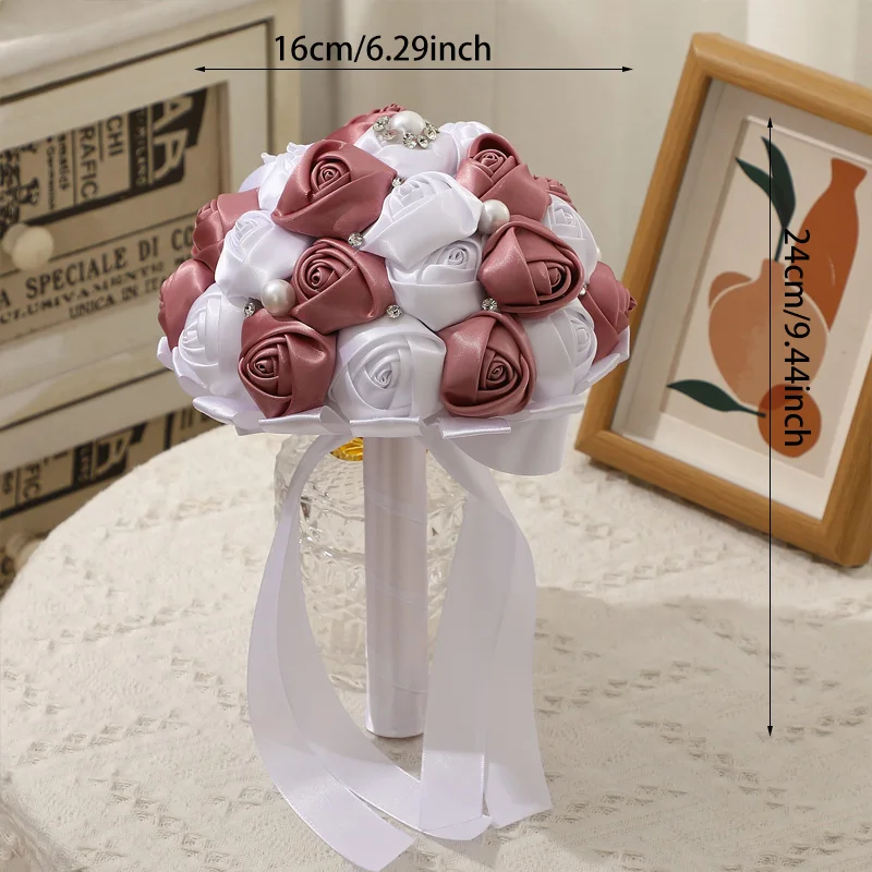 باقة الزفاف الكلاسيكية، ترتيب الأزهار الخالدة، مثالية لتصوير الزفاف، تضيف الأناقة في يومك الخاص! #5