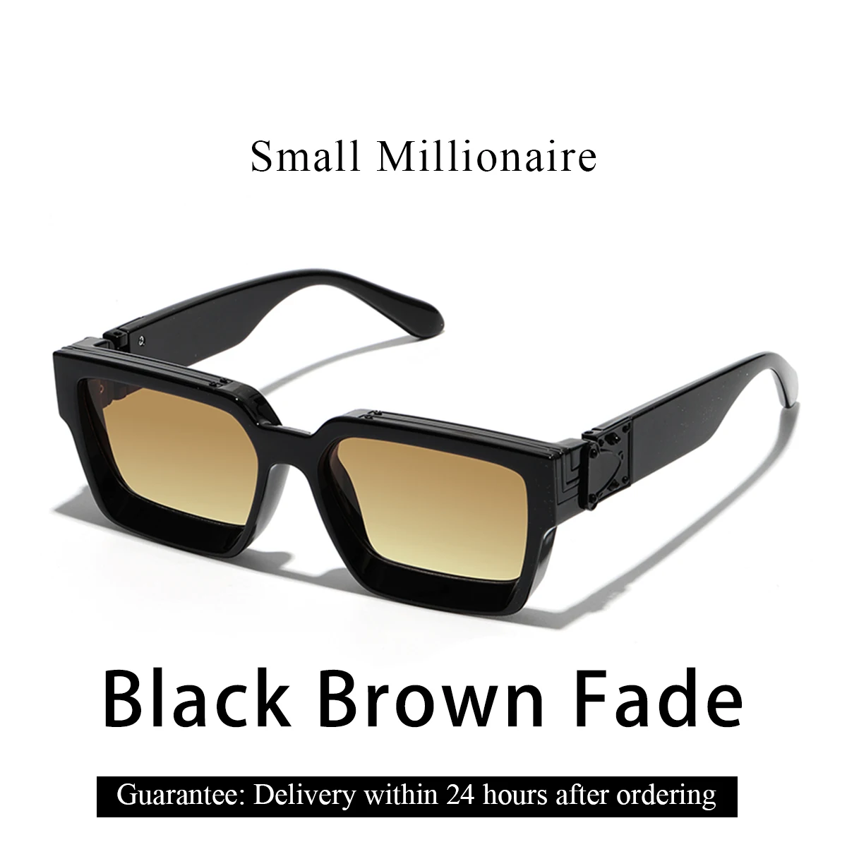 Ruiao Retro Schwarze Millionaire Shades Luxus-Sonnenbrille 2026 für Herren Designer Marken-Sonnenbrille Quadratische Sonnenbrille für Männer und Frauen