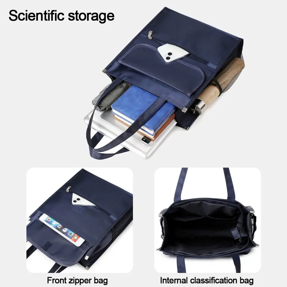 Fashion Oxford Cloth File Bag Dust-proof Large Capacity Document Bag Multi-Layer Briefcase Office Supplies