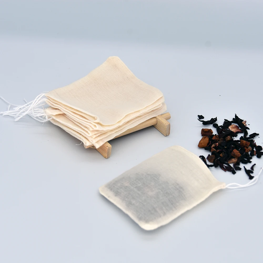 10pcs Free Shipping Pure Cotton Cloth Filter Bags Decocting Medicine Herbal Repeated Use Cotton Yarn No Bleach Customized