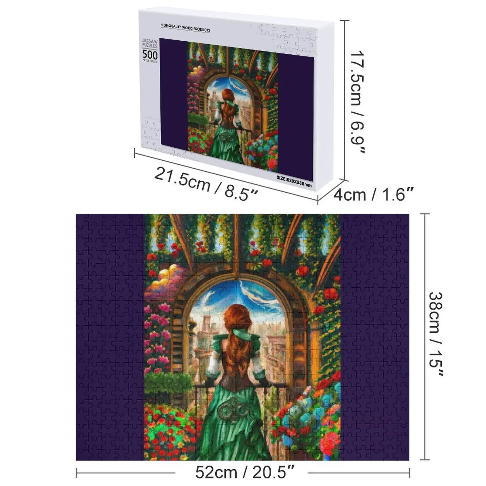 Reiziger's Balcony View - Emerald City Jigsaw Puzzle Foto Gepersonaliseerde geschenken Houten dierenkinderpuzzel