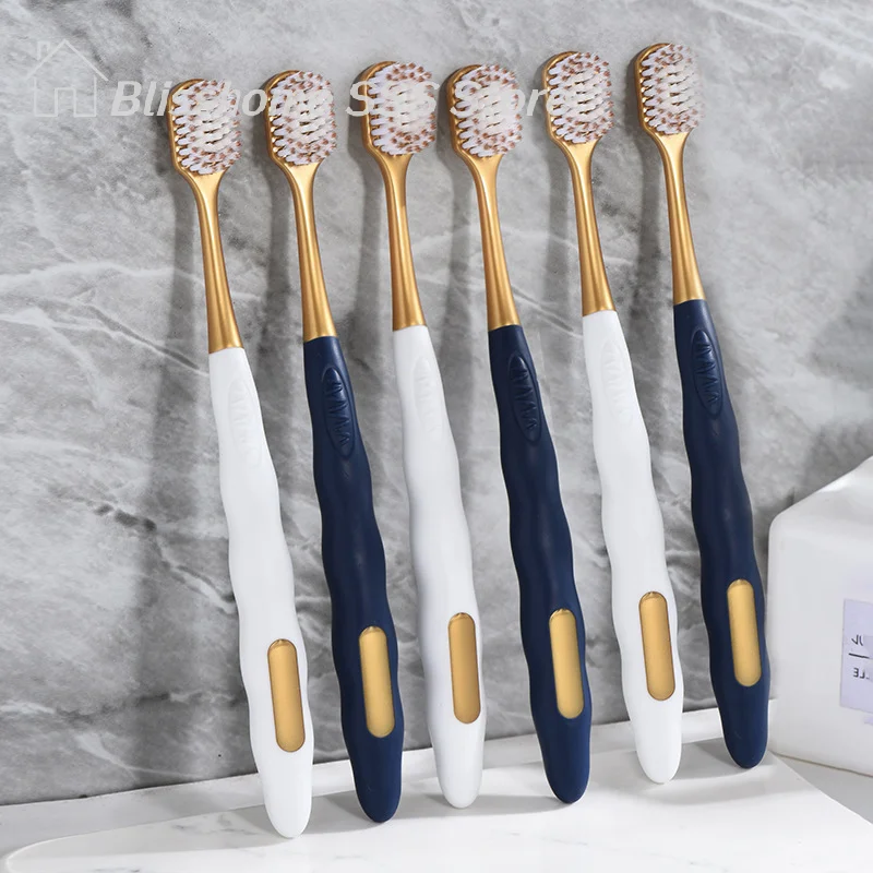 【S】6Pcs Wide Head Soft Long Head Adult Big Practical Home Kitchen Essentials Head Toothbrush Comfortable Teeth Super Soft