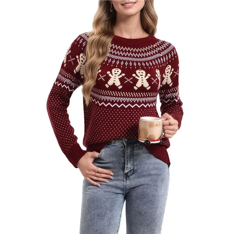 

CYL-Christmas Sweaters For Women Cute Funny Wintertime And Holiday Parties Knitted Sweater