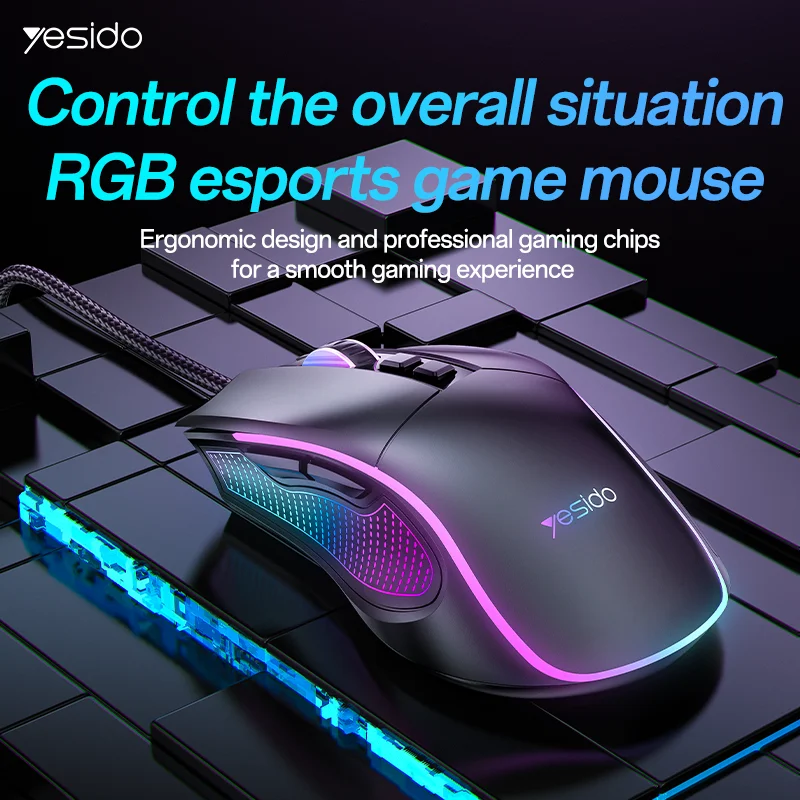 

Проводная мышь yesido KB20, игровая, киберспортивная, трансграничная, компьютерная, оптоэлектронная, бесшумная, эргономичная, проводная USB-мышь