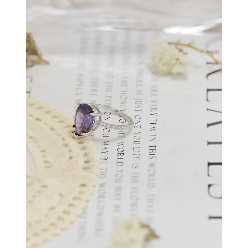 S925 فضة أزياء جمشت خاتم الماس، تصميم بسيط للمرأة خاتم أنيق