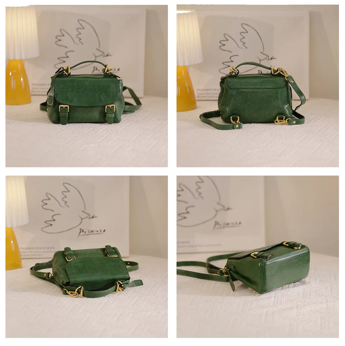PNDME Mode Vintage handgefertigte Damen-Umhängetasche aus echtem Leder, multifunktionale Outdoor-Reisetasche, Rucksack aus Kuhleder – Detail 16