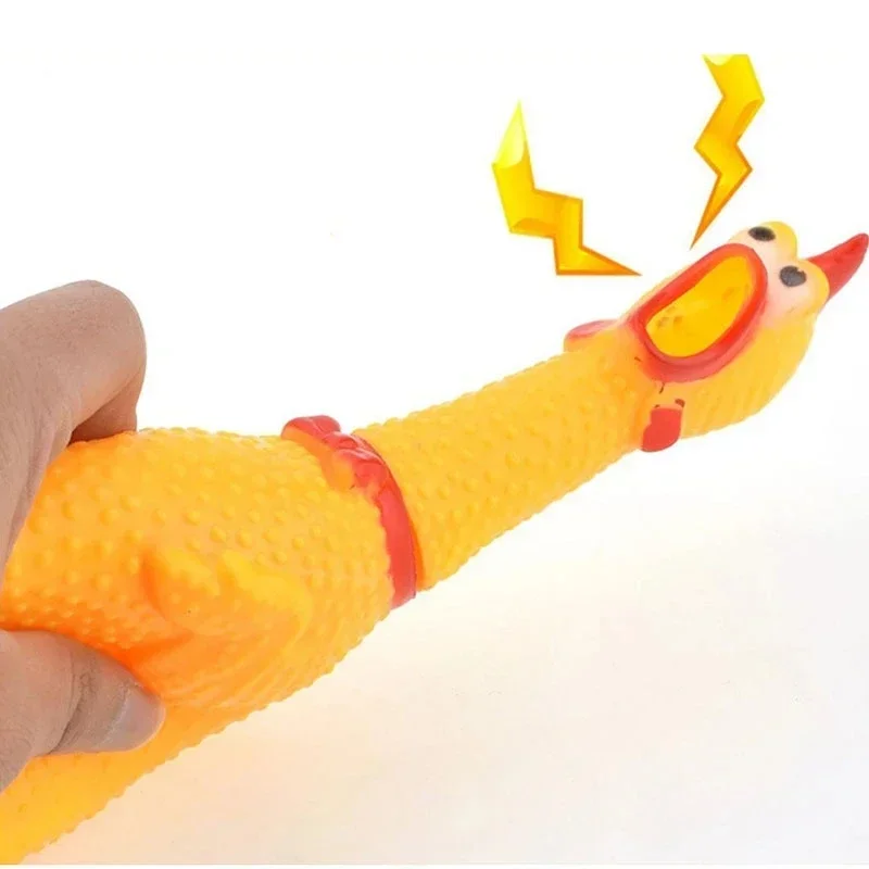 New 2023 Hot Sell Screaming Chicken Pets Dog Toys Squeeze Squeaky Sound Funny Toy Safety Rubber For Dogs Molar Chew Toys