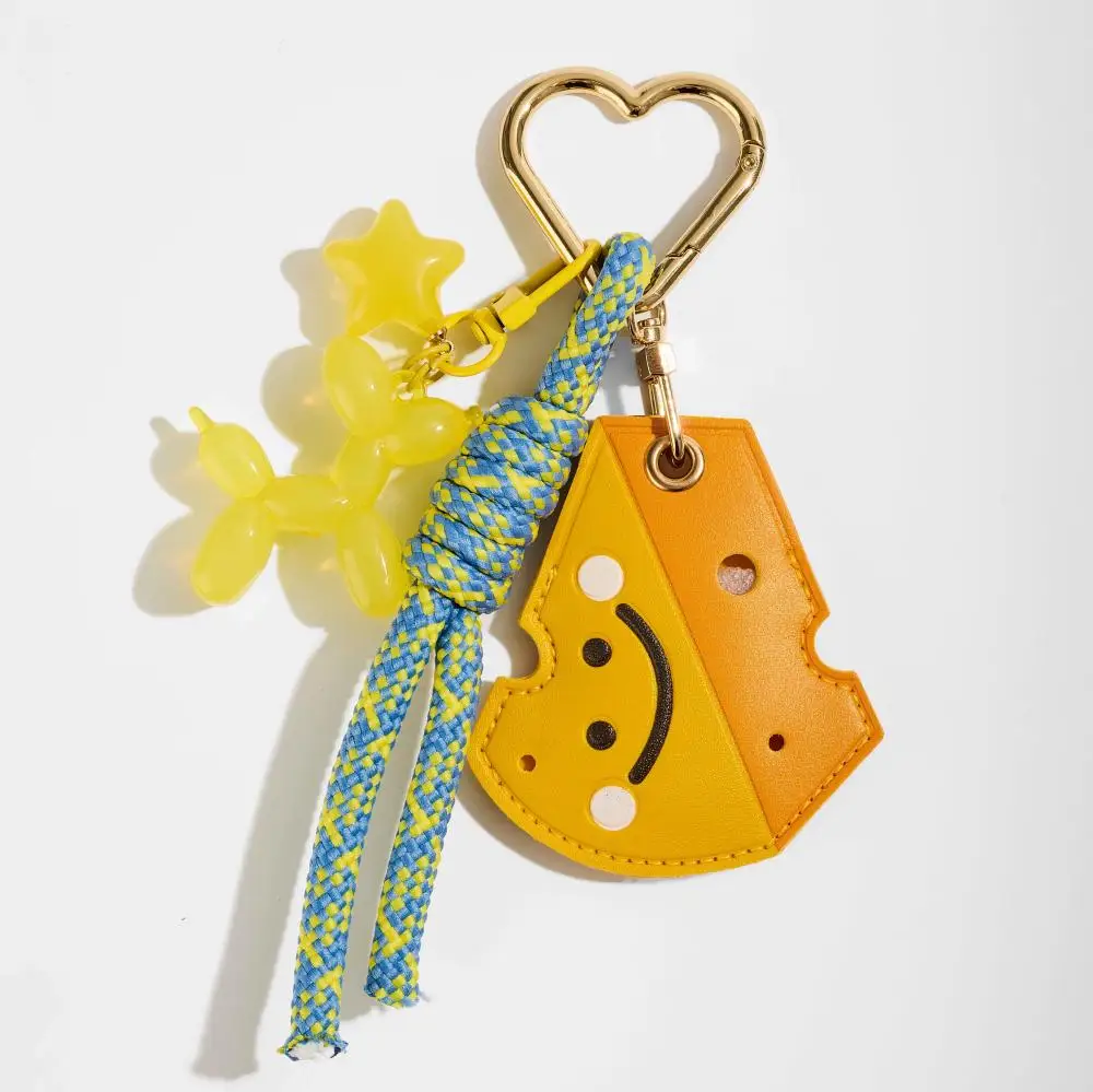 

New Arrivals Personalized Unique Cute Funny Food Sweet Cheese Key Chains Cartoon Fresh Colorful Bag Charms for Woman