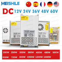 DC 12V 24V 36V 48V 60V Switching Power Supply 300 360W 600W 800W 1500W Transformer AC 100-240V Adapter SMPS For LED Strips Motor