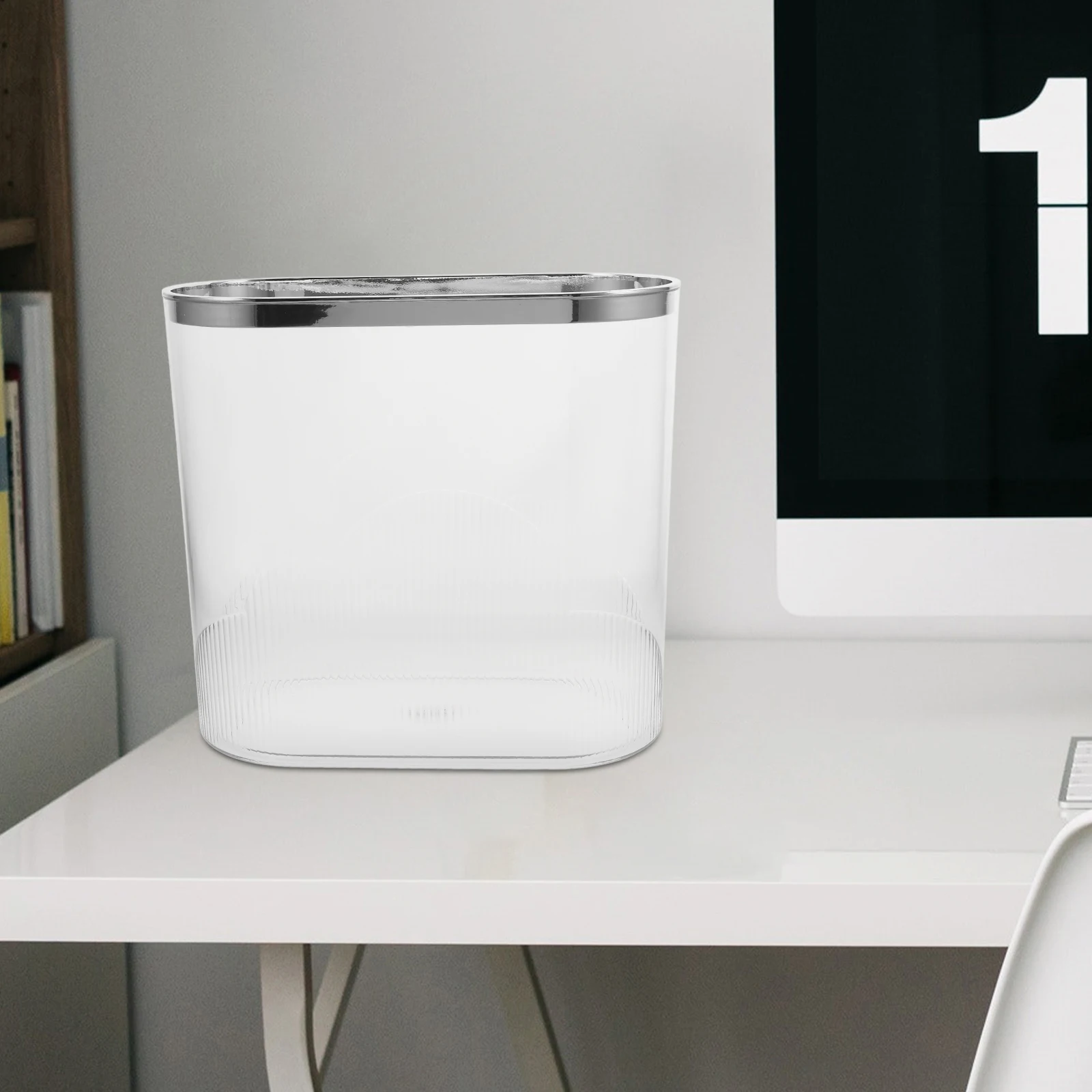 

Transparent Trash Can Plastic Garbage Bucket Bedroom Waste Holder Kitchen Household Pp Bin Rubbish Container Home Office