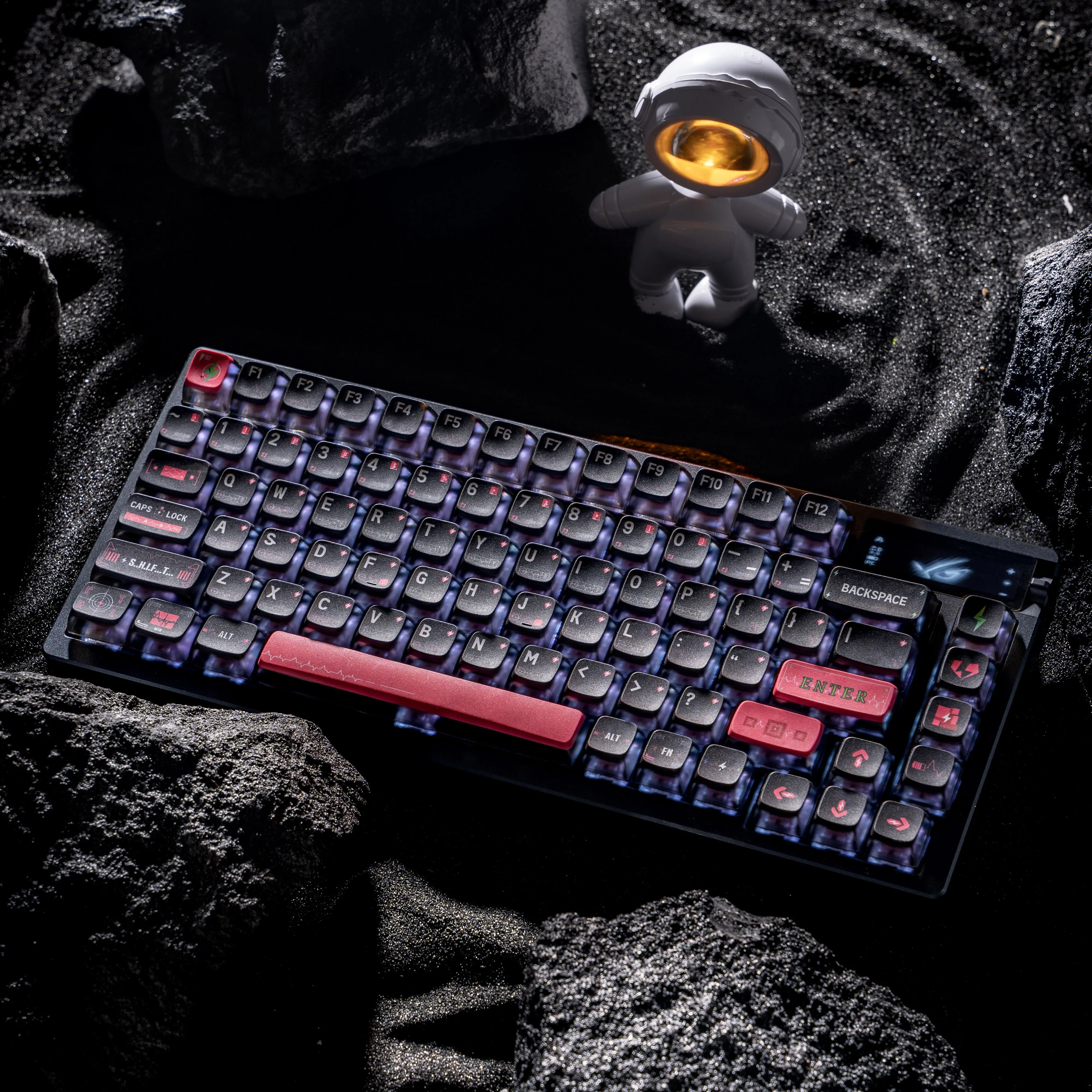 Electrostatic emotion four-sided light transmission ASA height keycap PBT sublimation pudding double leather milk mechanical 108