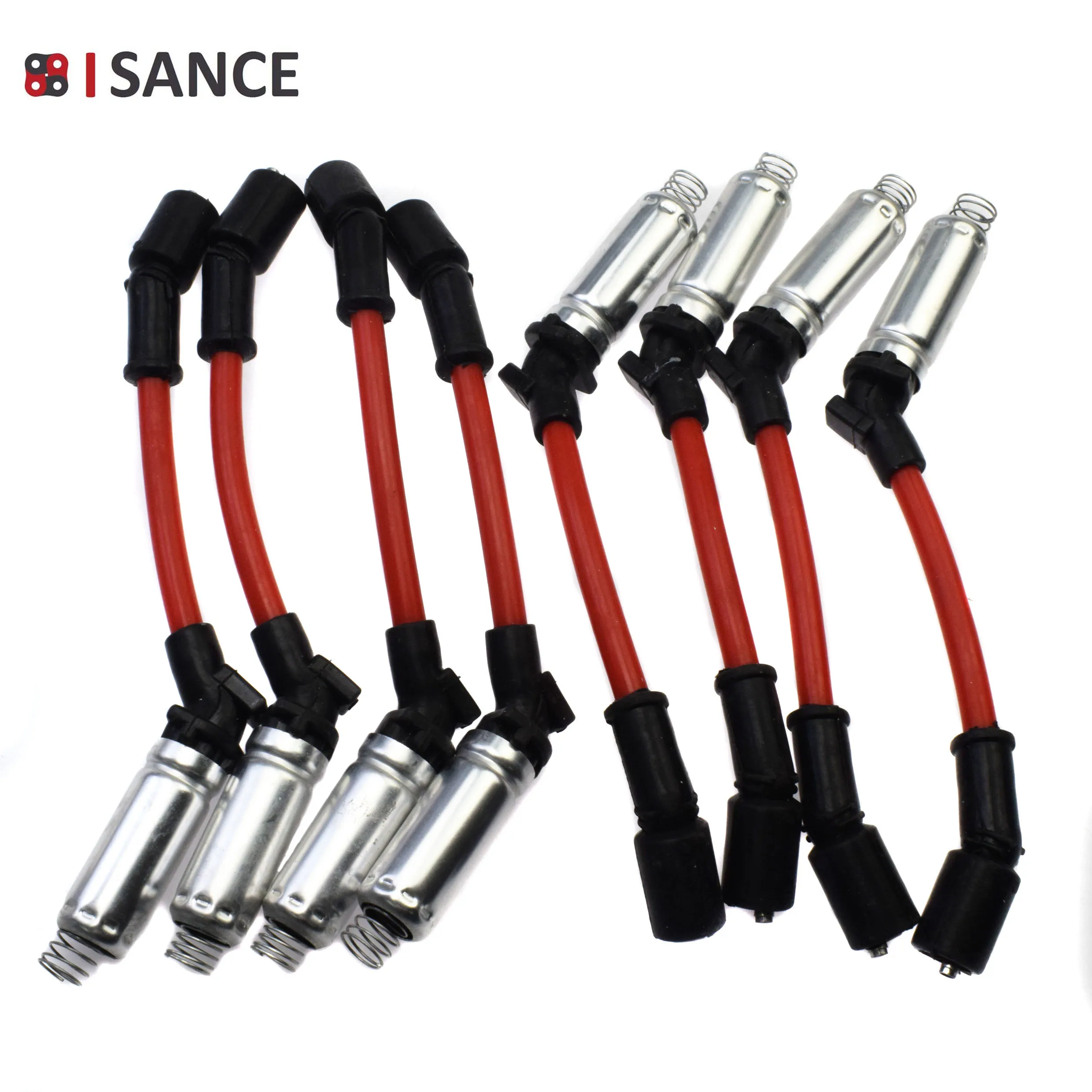 8 Pcs Spark Plug Wire Cable For Chevrolet Buick Cadillac GMC Pontiac 4.8L 5.3L 6.0L Silverado SSR Suburban Tahoe Sierra Yukon