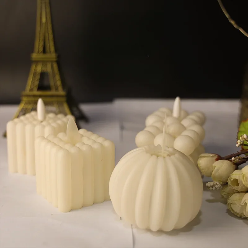 LED Flameless Flickering Candles, Cube Candles Home Table Decorations for Christmas Birthdays Weddings Party Photography Props