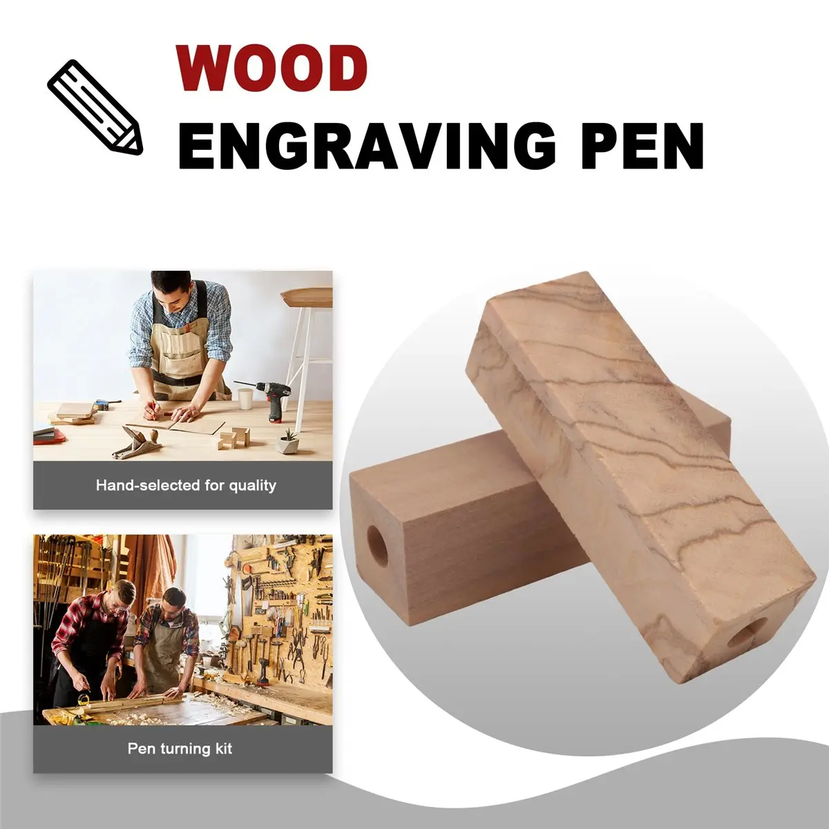 

[AA49] Olive Wood Short Pen Blanks, 10Pieces Pre-Drilled 7mm, 2.5 X 0.75 X 0.75 Inches