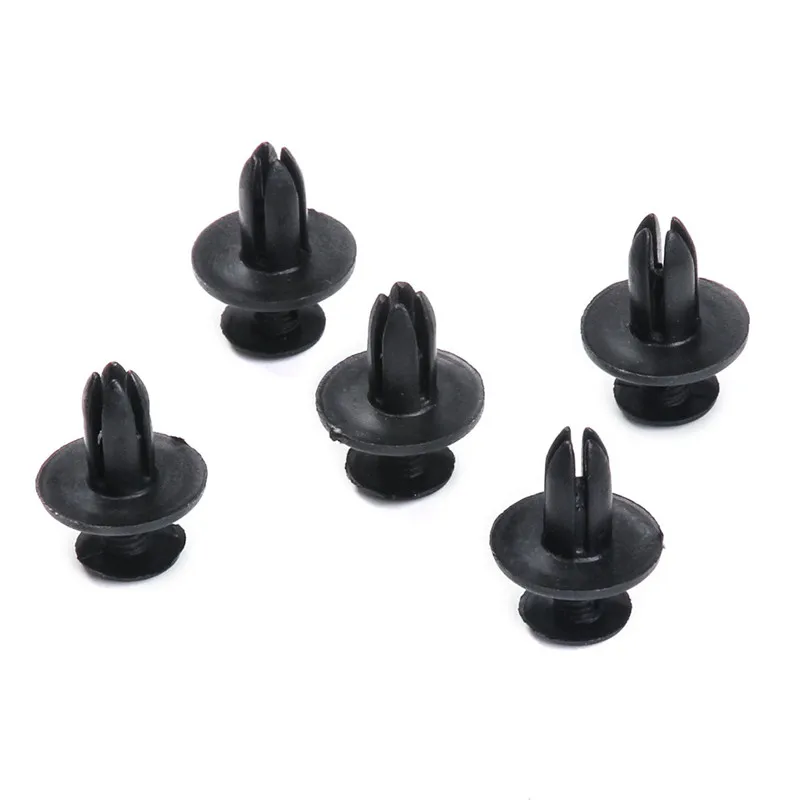 50pcs Plastic Rivet Black Automobile Rivet Car Clip Screw Car Body Push Fasteners Clip Trim Bumper Fender For Universal Vehicles