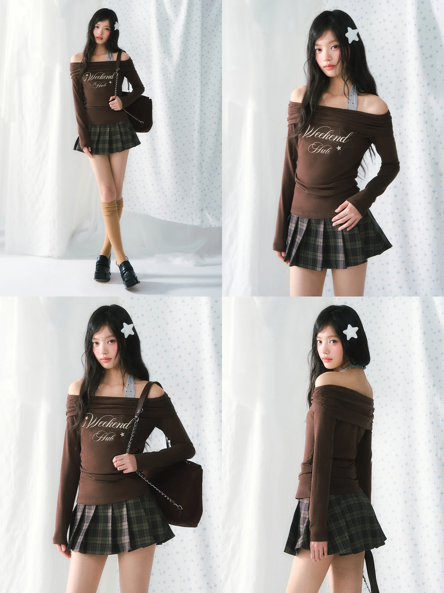 

Комплект из двух предметов: шикарный топ с открытыми плечами и длинными рукавами, женская футболка из хлопка, полиэстера и спандекса.