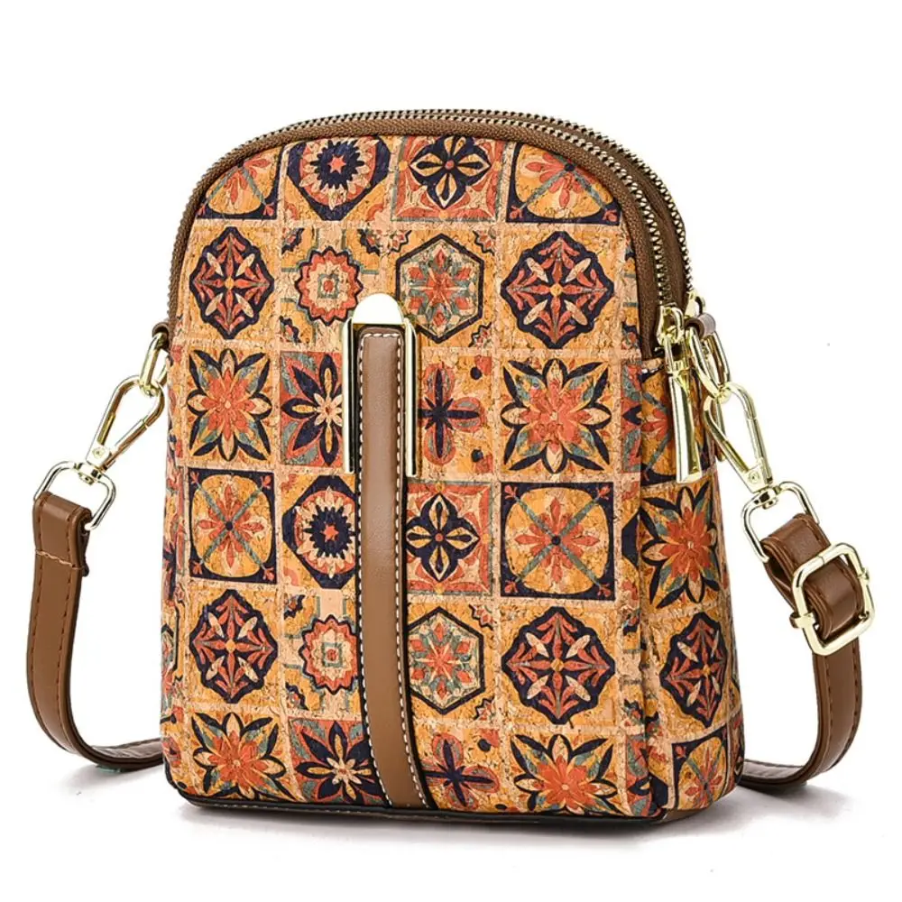 

Women Fashion Bohemian Style Printed Phone Bag Ethnic Style PU Leather Crossbody Bag Luxury Versatile Handbag For Ladies