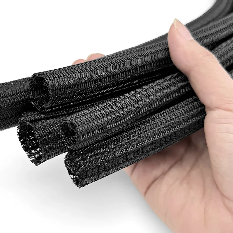 ID 5 8 10 13 16 19 25 ~50mm PET Self Winding Braided Sleeve Abrasion-Resistant For Car Wiring Harness Wire Organizer Cover