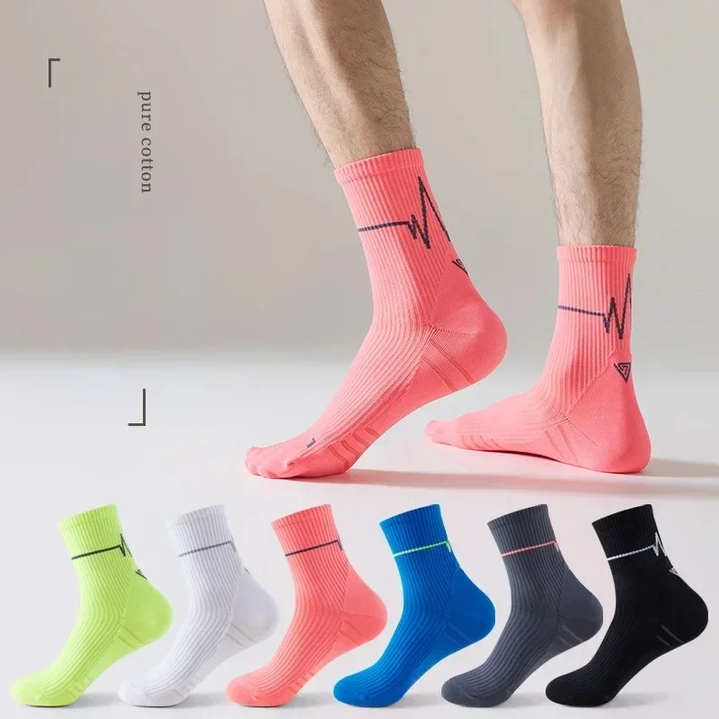 

1 Pair Professional Running Socks Men's Women Marathon Whiteline Cycling Socks Men Lady Sport Running Sports Socks