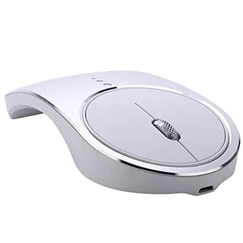 

2.4Ghz Wireless Mouse, Metal Rechargeable Wireless Optical Mouse, Plug And Play Silent Office Gaming Mouse-Silver