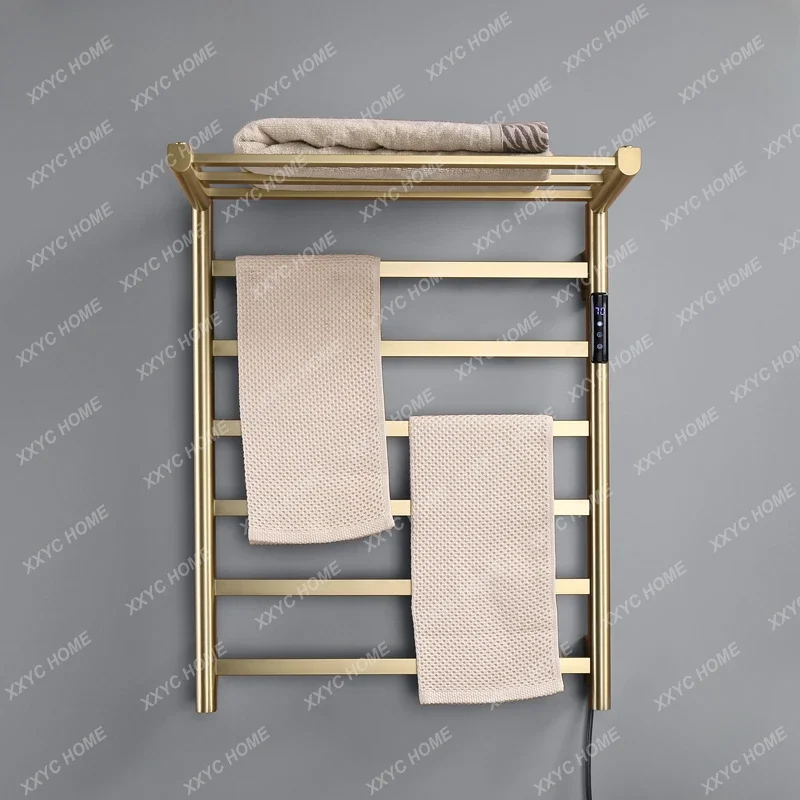 German new electric towel rack intelligent drying sterilization disinfection carbon fiber bathroom household towel rack gold