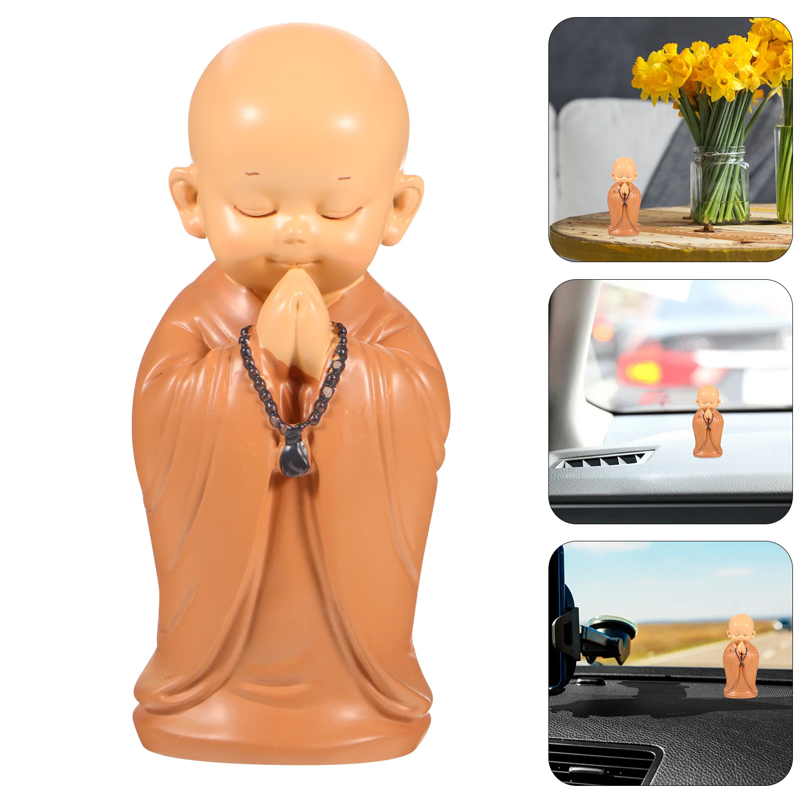 

Small Monk Dashboard Decoration Resin Zen For Car Interior Home Office Desktop Feng Shui Resin Monk Crafts Ornament Decor