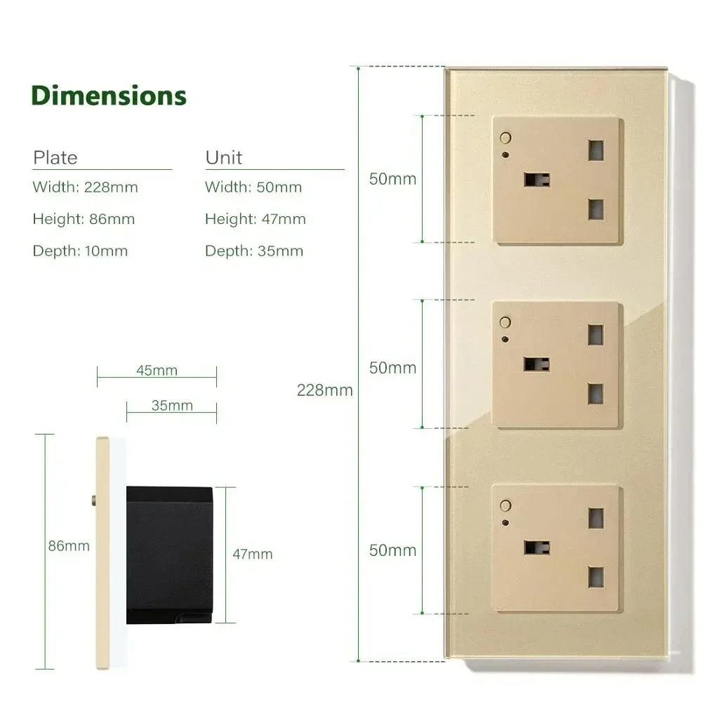 Shawader WiFi Smart Wall Sockets UK Electric Plug Outlets App Remote Voice Control Timer by Tuya Smartlife Alexa Google Home