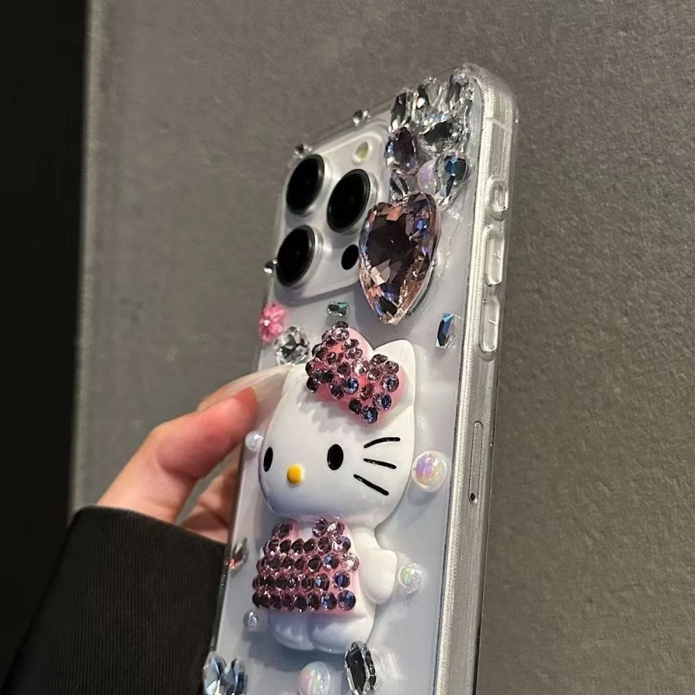 Sanrio Hello Kitty Schutzhülle für Samsung S24 Ultra S25 Plus S21 FE S23 Plus S20 S22 Ultra S26 Herzförmige Strass-Abdeckung – Detail 4
