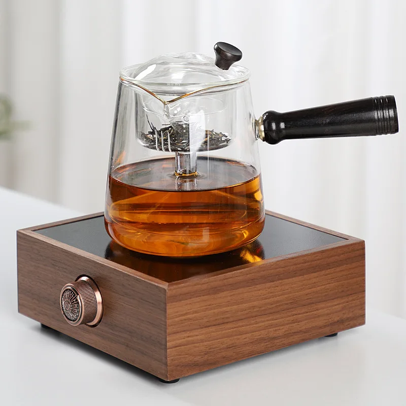 Portable Induction Cooktop Hot Plate Walnut Wood Electric Pottery Stove for Brewing Tea 220V Mini Electric Burner Tea Stove