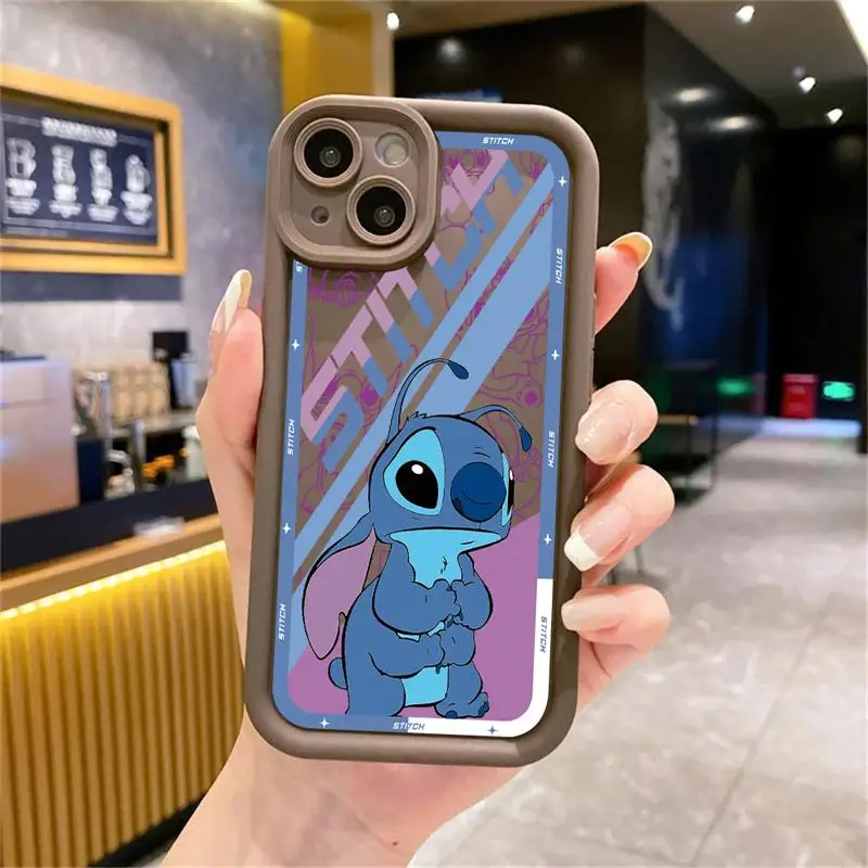 Coque de téléphone avec bords 3D pour iPhone, Stitch Toy Story, Bambi Minnie Mouse, 15 Pro Max, 14, 13 Plus, 12, 11 Mini, Poly X, XS, échelle Candy Funda