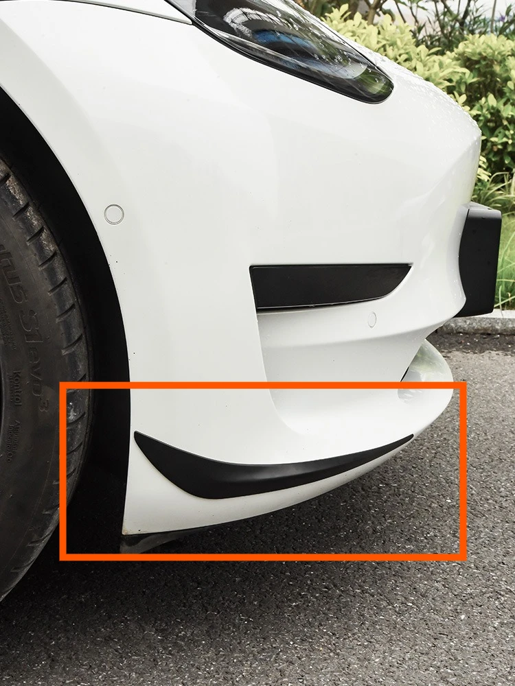 Front Bumper Corner Protector Guard Car Anti-collision Decoration Strip Stainless Steel Exterior Accessories For Tesla Model 3