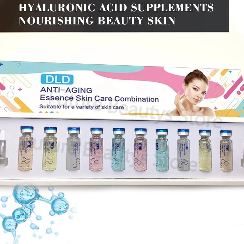 

3/5 vials Hyaluronic Acid Ampoule Essence Skin Treatment Kit For Facial Der Skin Care Whitening Serum Anti-aging Acne Beauty