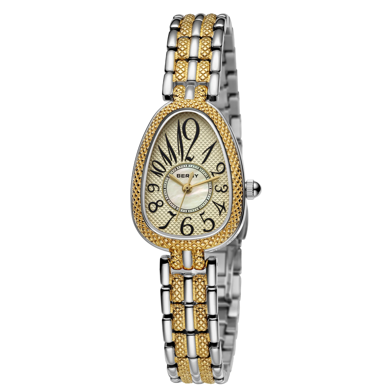 BERNY Snake-shaped Watch for Women Quartz Miyota 2035 Fashion Jewelry Bracelet Silver Gold Ladies Wristwatch Luxury Gift Watches