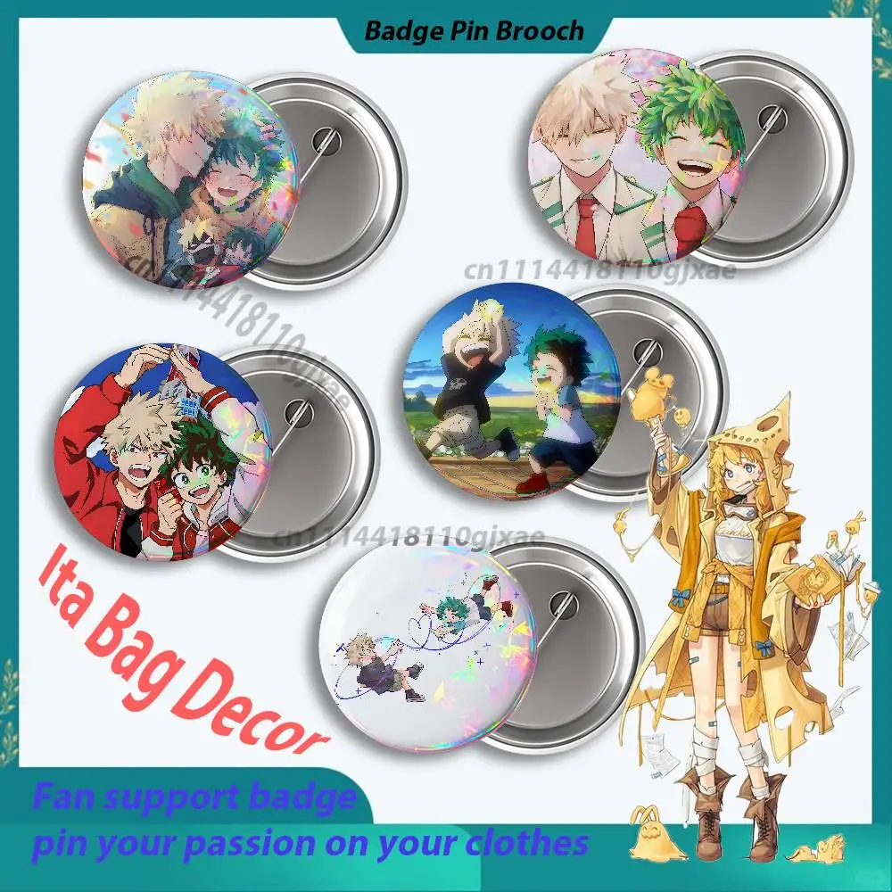 Deku Bakugou Shouto Hero A-Academia Badges Round Nijigen Otaku Culture IP peripheral products58 44 32 75 25mm Mini Ita Bag Decor