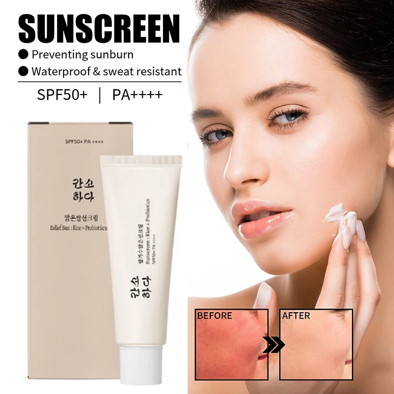 Protector solar probiótico hidratante Spf50 +, protección de la piel, maquillaje refrescante, crema solar resistente a los rayos UV, protector solar Facial, nuevo