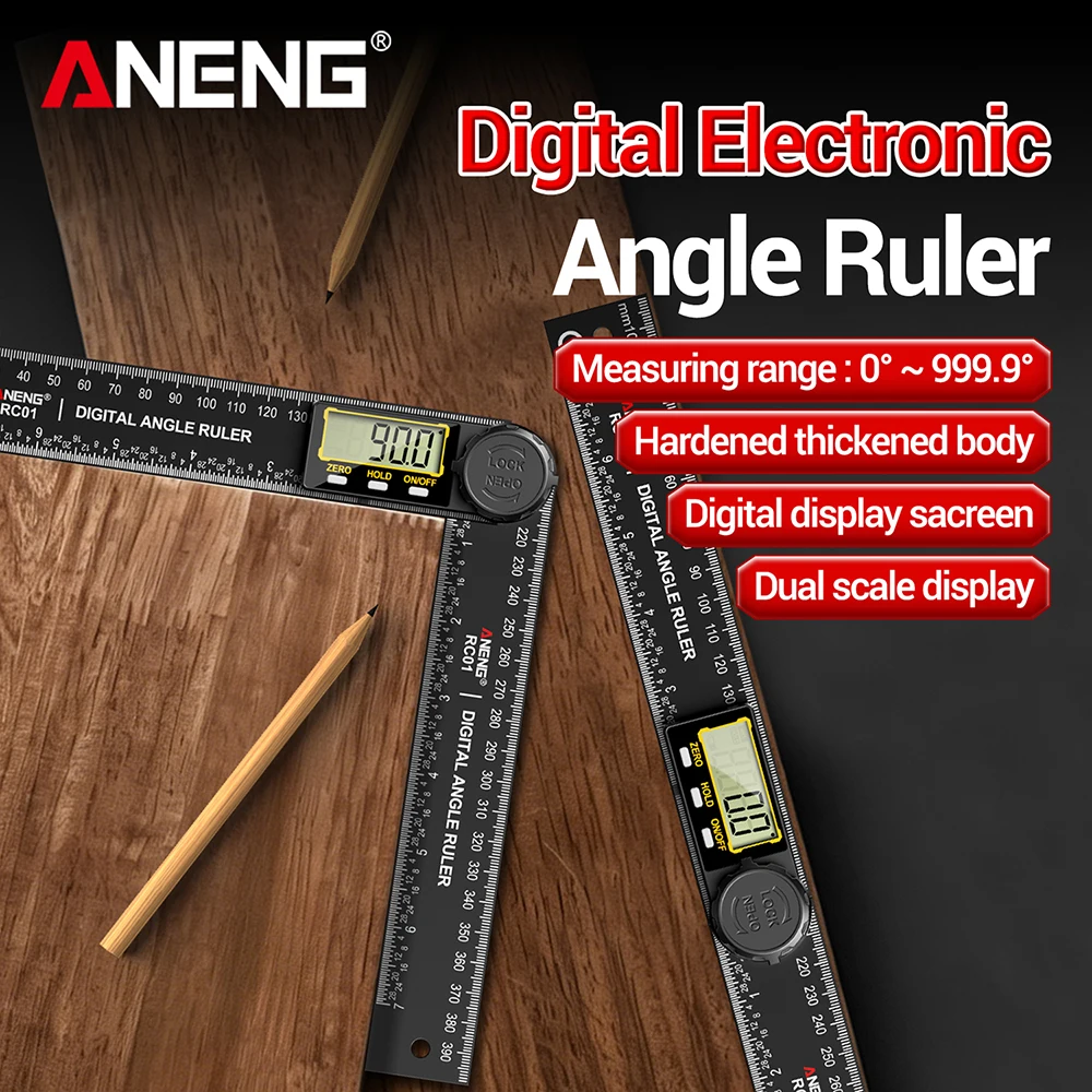 ANENG Hochpräzisions-360 ° Digitaler LCD-Winkelmesser, Winkelfinder, Holzbearbeitungswerkzeuge für Rauminspektion und -messung – Detail 13