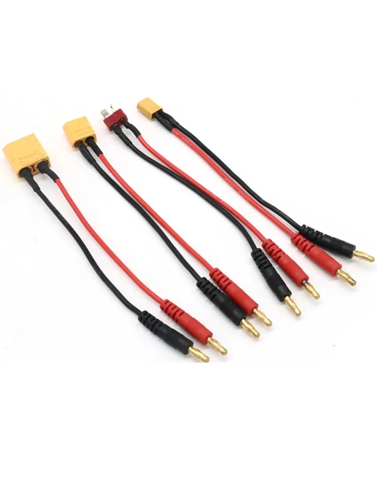 20CM XT30 XT60 XT90 T Plug Charge Lead to 4.0mm Banana Plugs Charge Cable Silicone Wire 14AWG For Lipo Battery